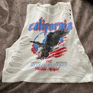 White “California” tank top